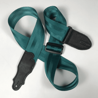 Franklin 2&quot; Teal Aviator Seat Belt Strap with Pebbled Glove Leather End Tab