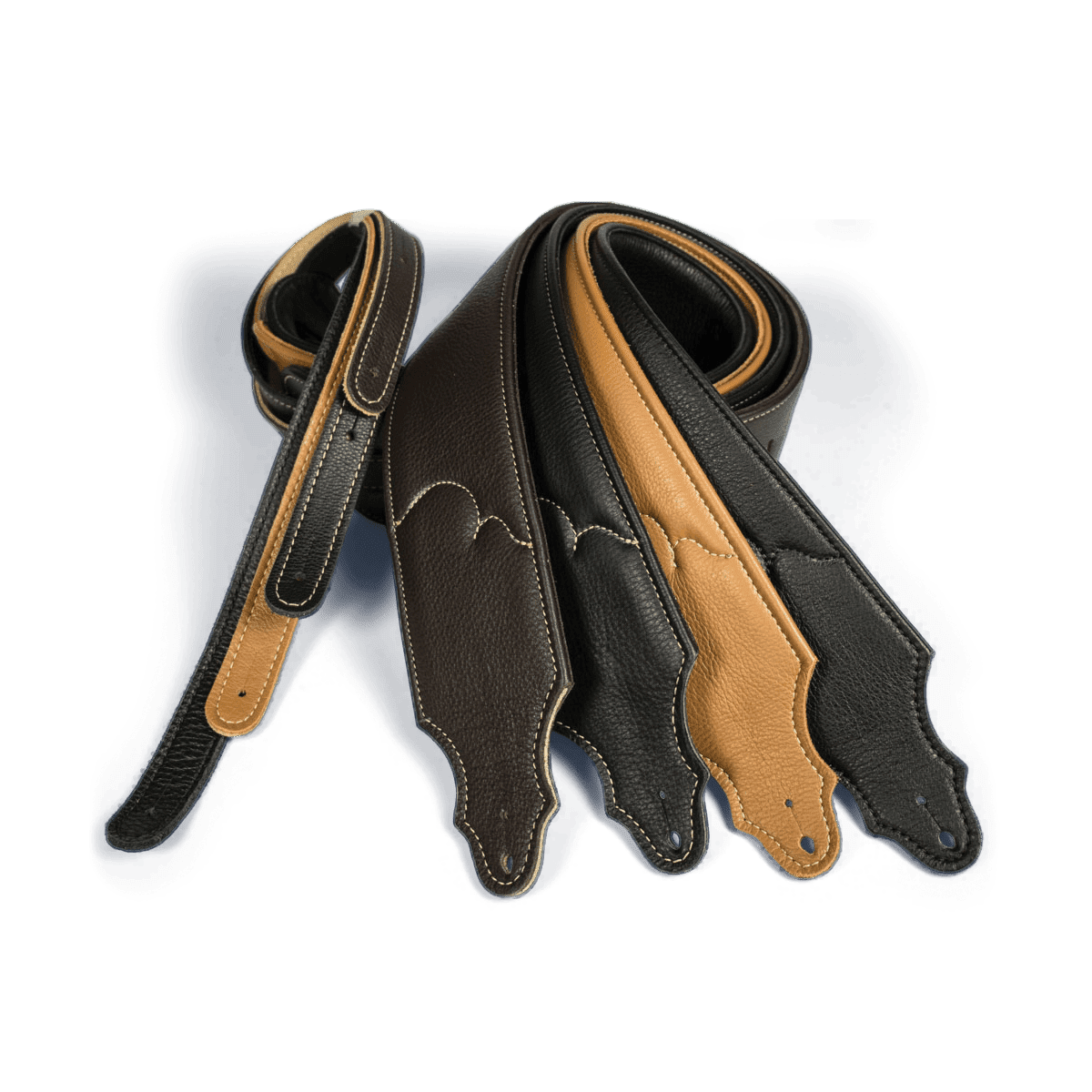 Franklin 3" Premium Black Padded Glove Leather Strap w/Natural Stitch