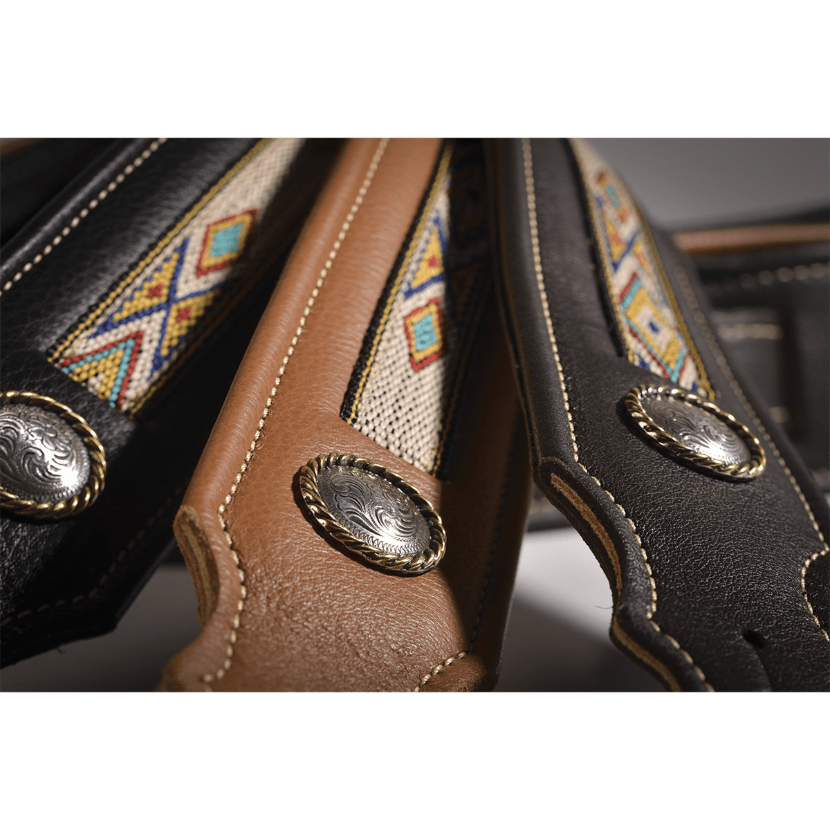 Franklin 2" Southwest Padded Glove Leather with Hitch Weave & Concho