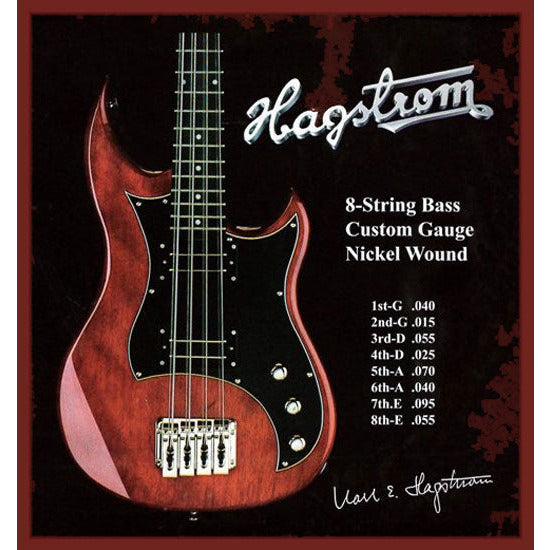 Hagstrom 8-String Custom Gauge Nickel Wound Electric Bass String Set 15-95