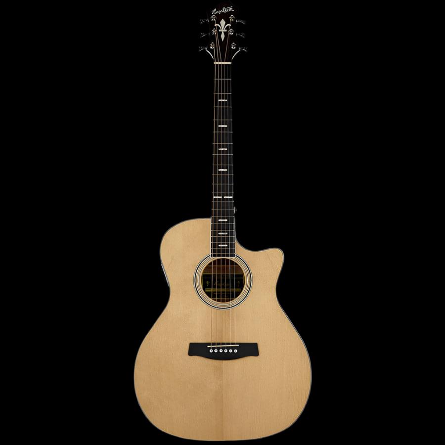 Hagstrom Siljan II Series Grand Auditorium AC/EL Guitar with Cutaway in Natural - GIG Guitars