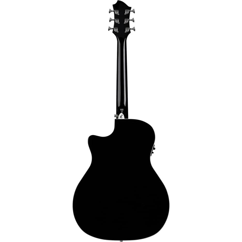 Hagstrom Siljan II Series Grand Auditorium AC/EL Guitar with Cutaway in Black Gloss