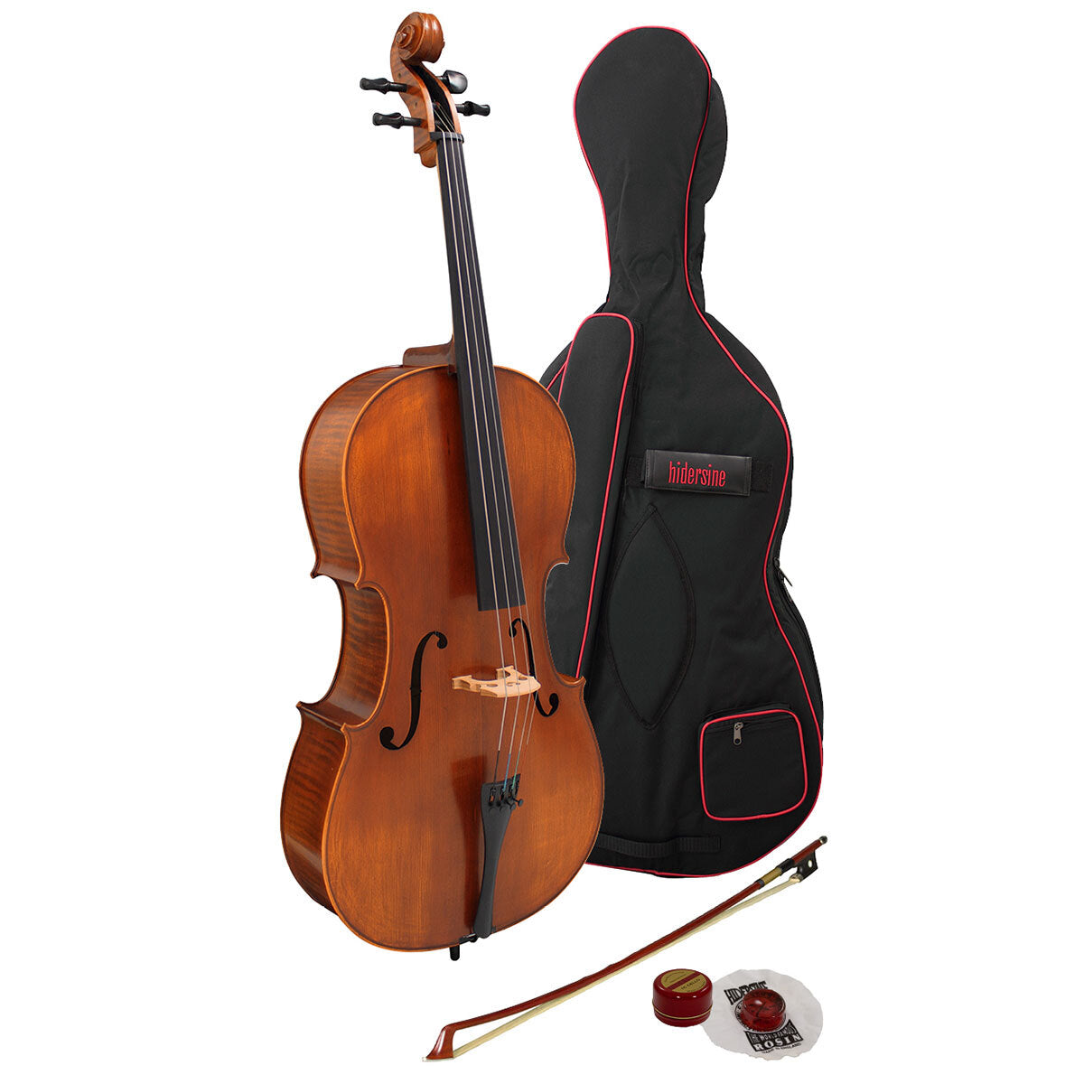 Hidersine HW3182AG-P Vivente Academy Finetune Cello Student Outfit 4/4 setup with Thomatik Alphyue strings