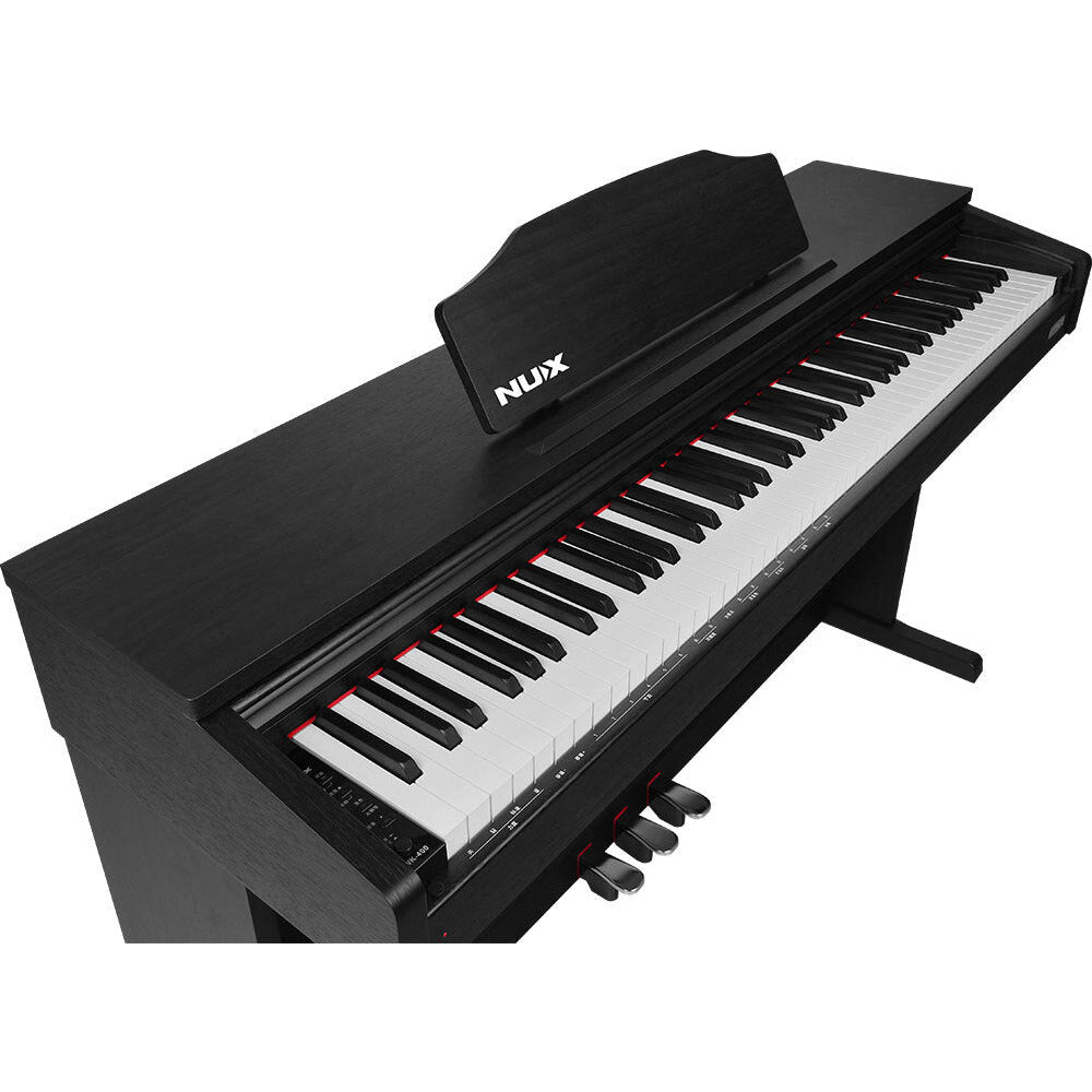NU-X WK400 Upright 88-Key Digital Piano with Slide-Top in Black Finish