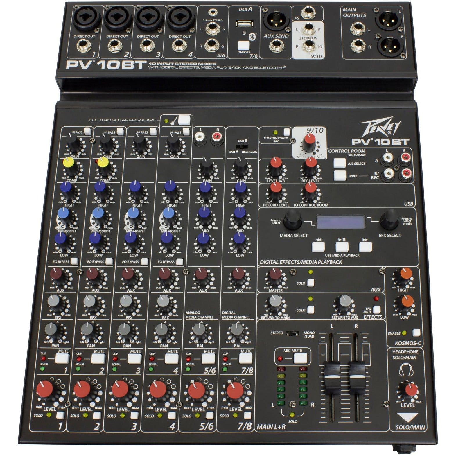 Peavey PV Series "PV-10BT" Compact 10-Channel Mixer with Bluetooth