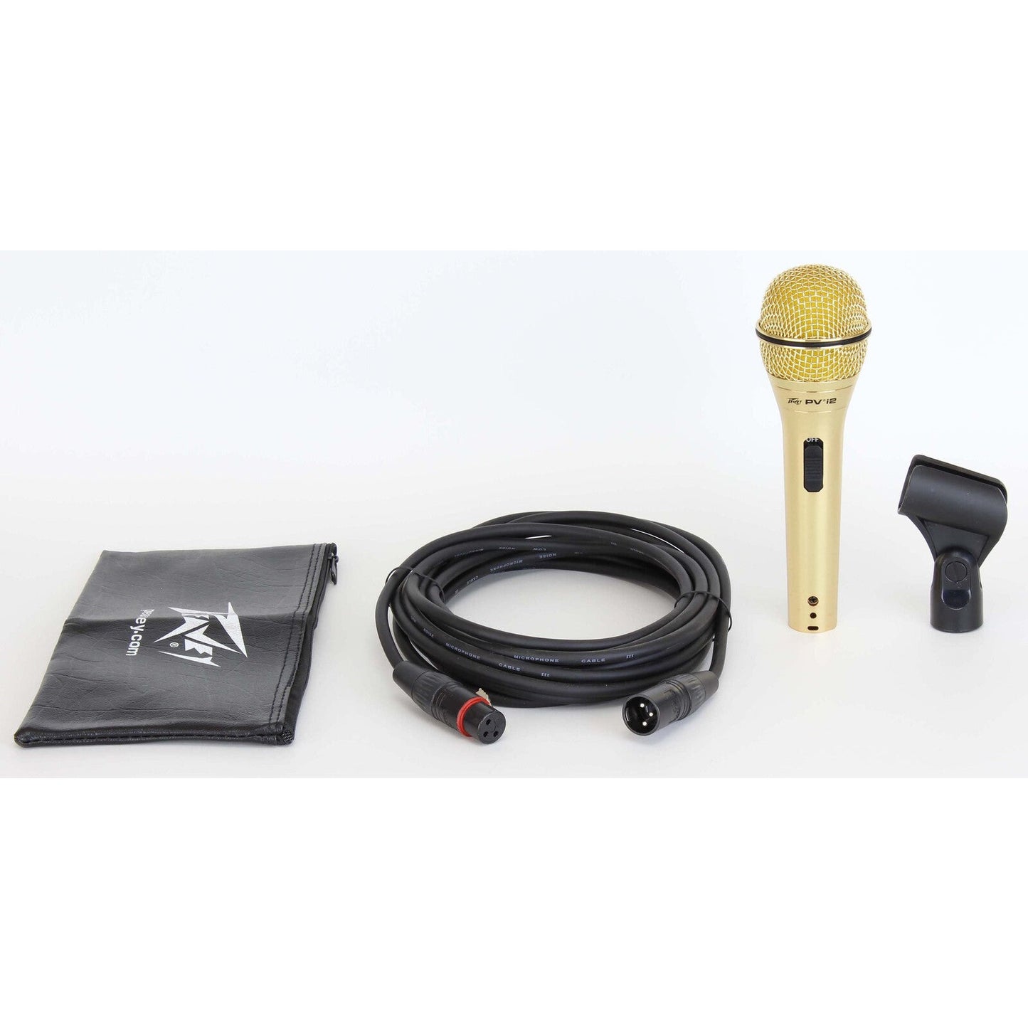 Peavey PVi2 Dynamic Cardioid Microphone in Gold with XLR-XLR Cable
