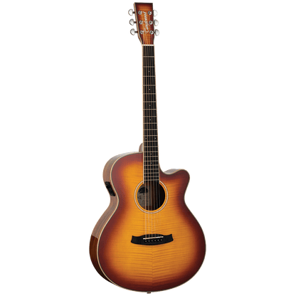 Tanglewood TW4EFM Winterleaf Exotic Superfolk Solid Top C/E Tiger Flame Maple - GIG Guitars